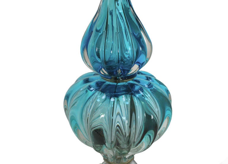 blue ombre murano lamp