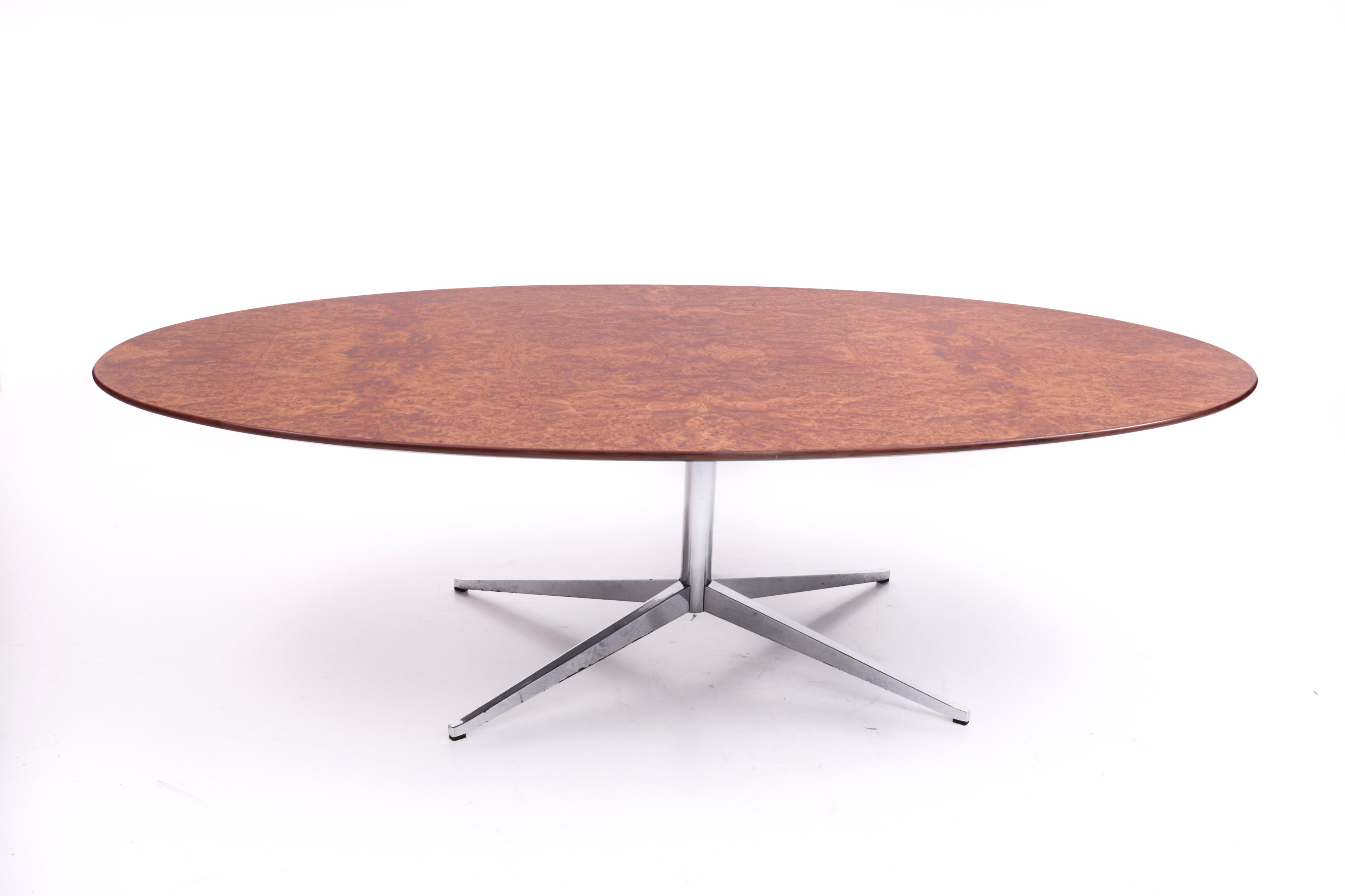 Vintage Oval Table With Wooden Top By Knoll For Sale