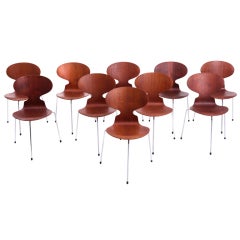 Set of 10 vintage "Ant" chairs