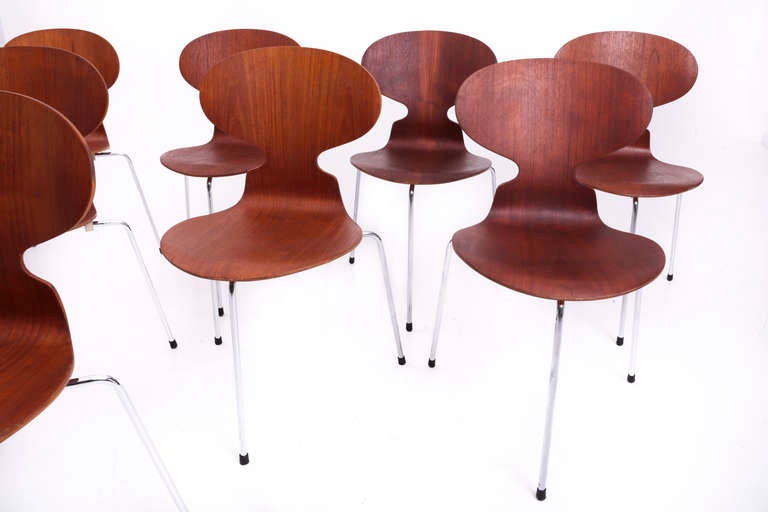 Scandinavian Modern Set of 10 vintage 
