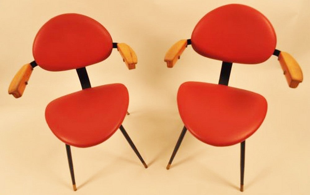 Pair of model "Lutrario " armchairs by Carlo Molino