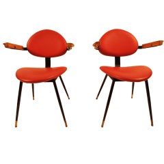 Pair of model "Lutrario " armchairs by Carlo Molino