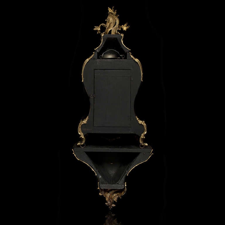 Green Horn and Gilt Bronze Cartel Clock, Louis XV Period