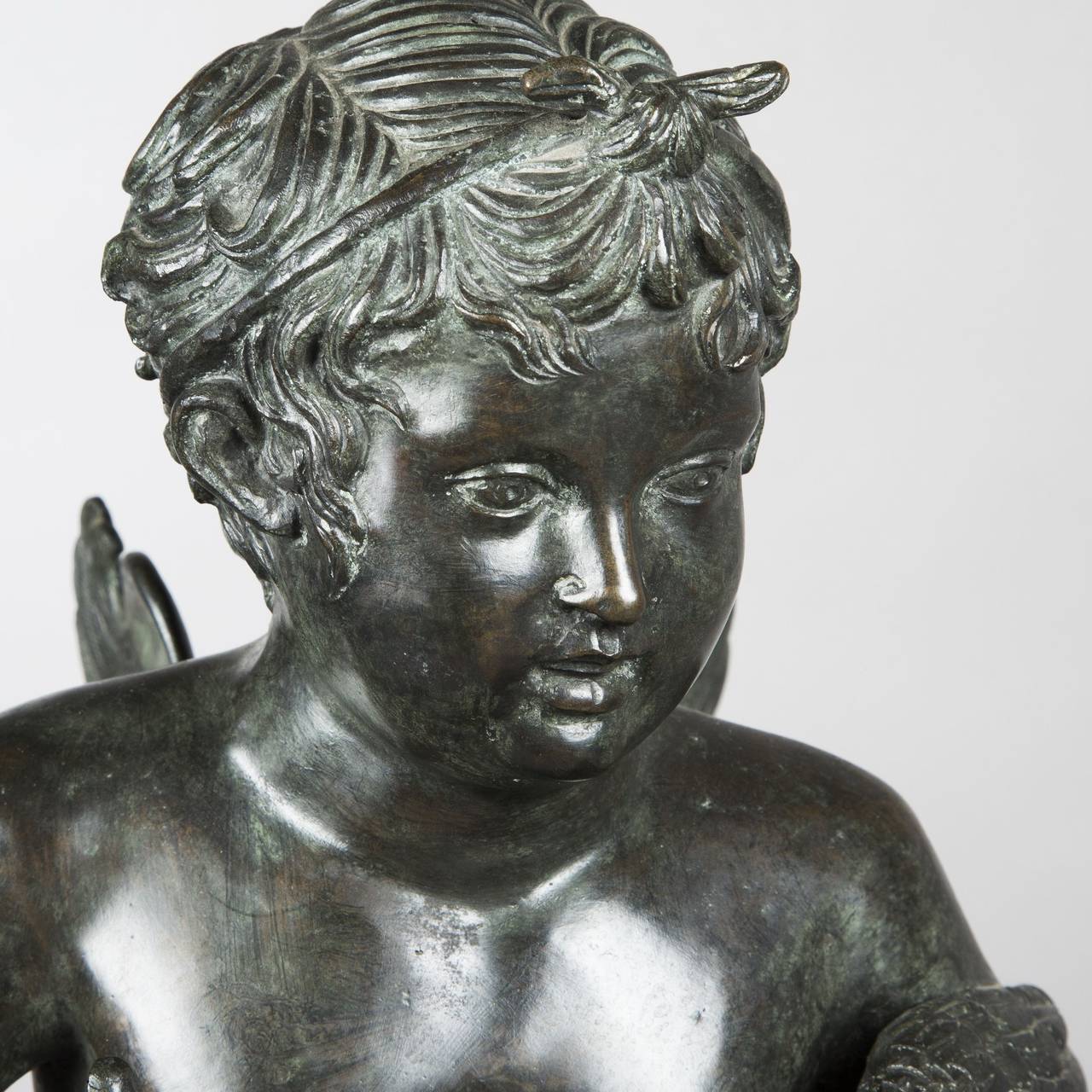 Fountain Figuring a Cupid and a Duck in Bronze, Italy, Early 19th Century For Sale 2