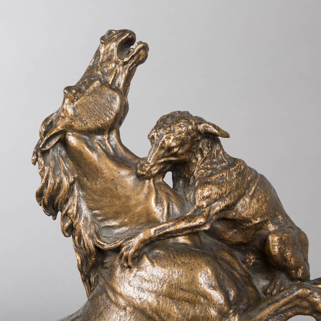 Pierre-Jules Mene, Attacked Horse No. 1, Bronze In Good Condition For Sale In Paris, FR