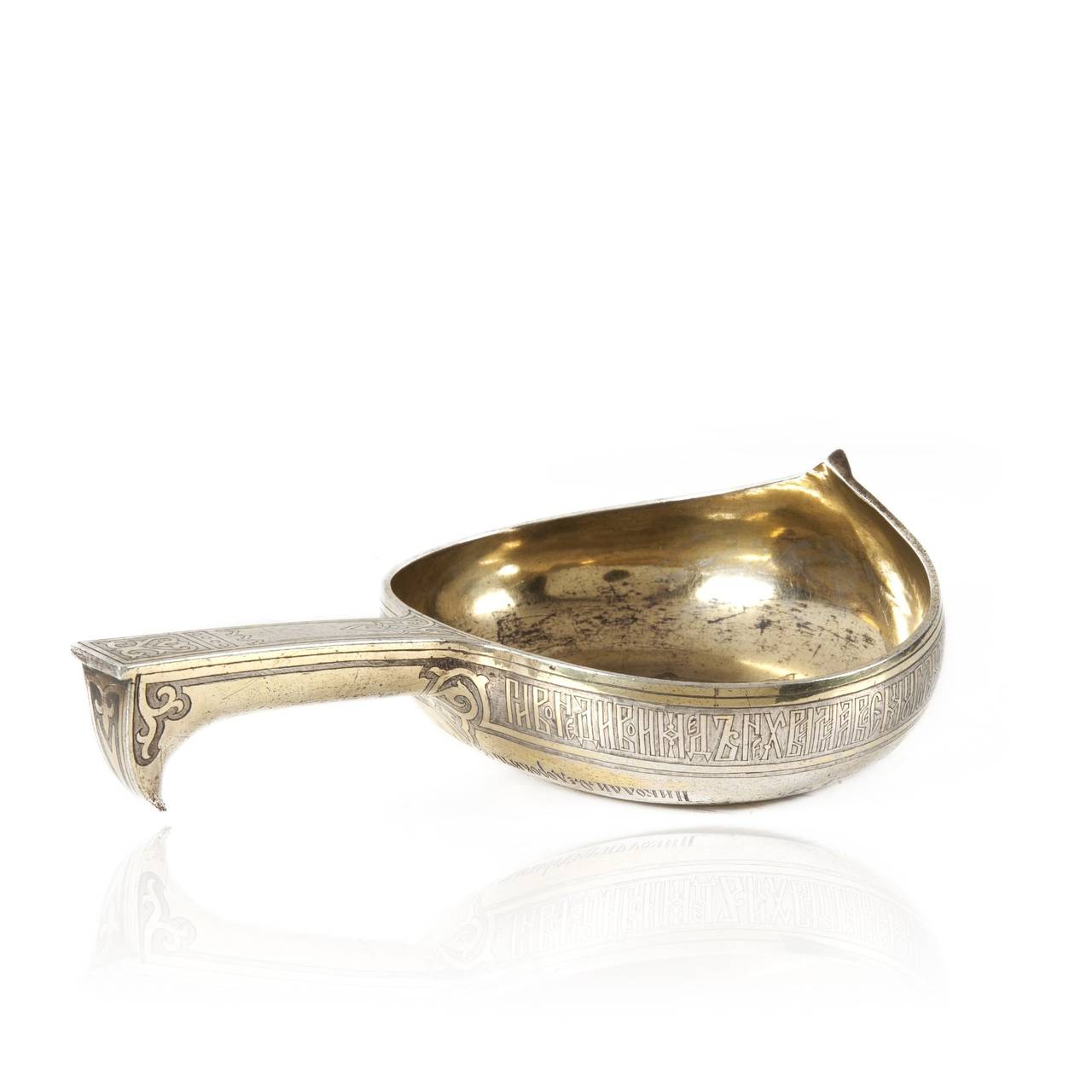 Russe Kovsh de mariage russe en argent doré, Moscou, 1858 en vente