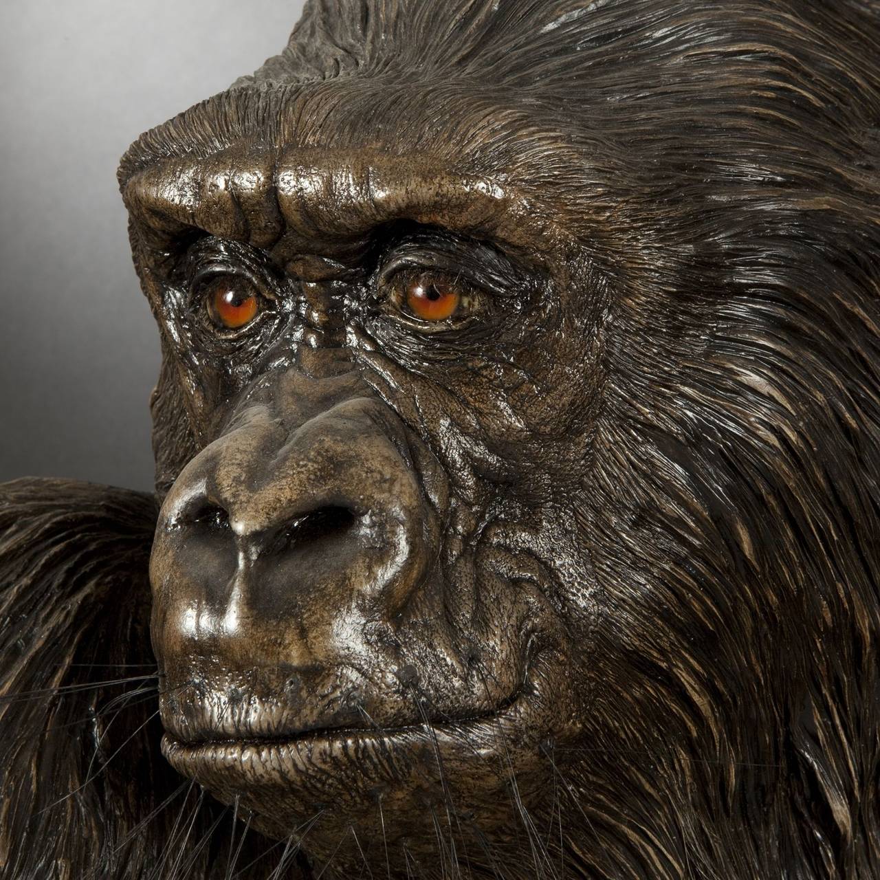 Michele Vitaloni Gorilla Head, Wood Resin For Sale 3