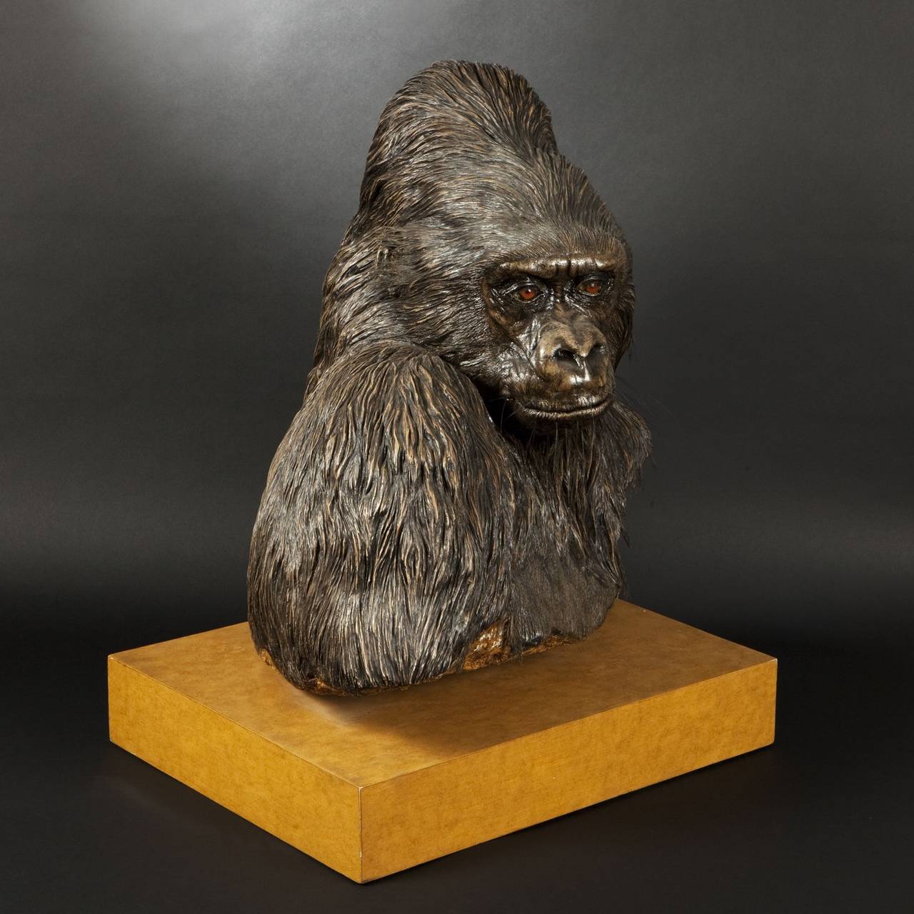 Michele Vitaloni Gorilla Head, Wood Resin For Sale 2