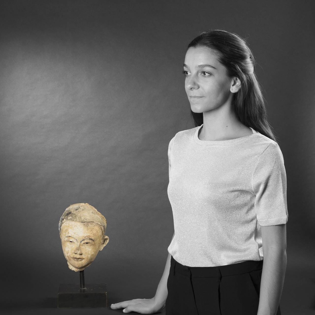 Stucco Head of Monk or Nat, Burma, 18th Century For Sale 1