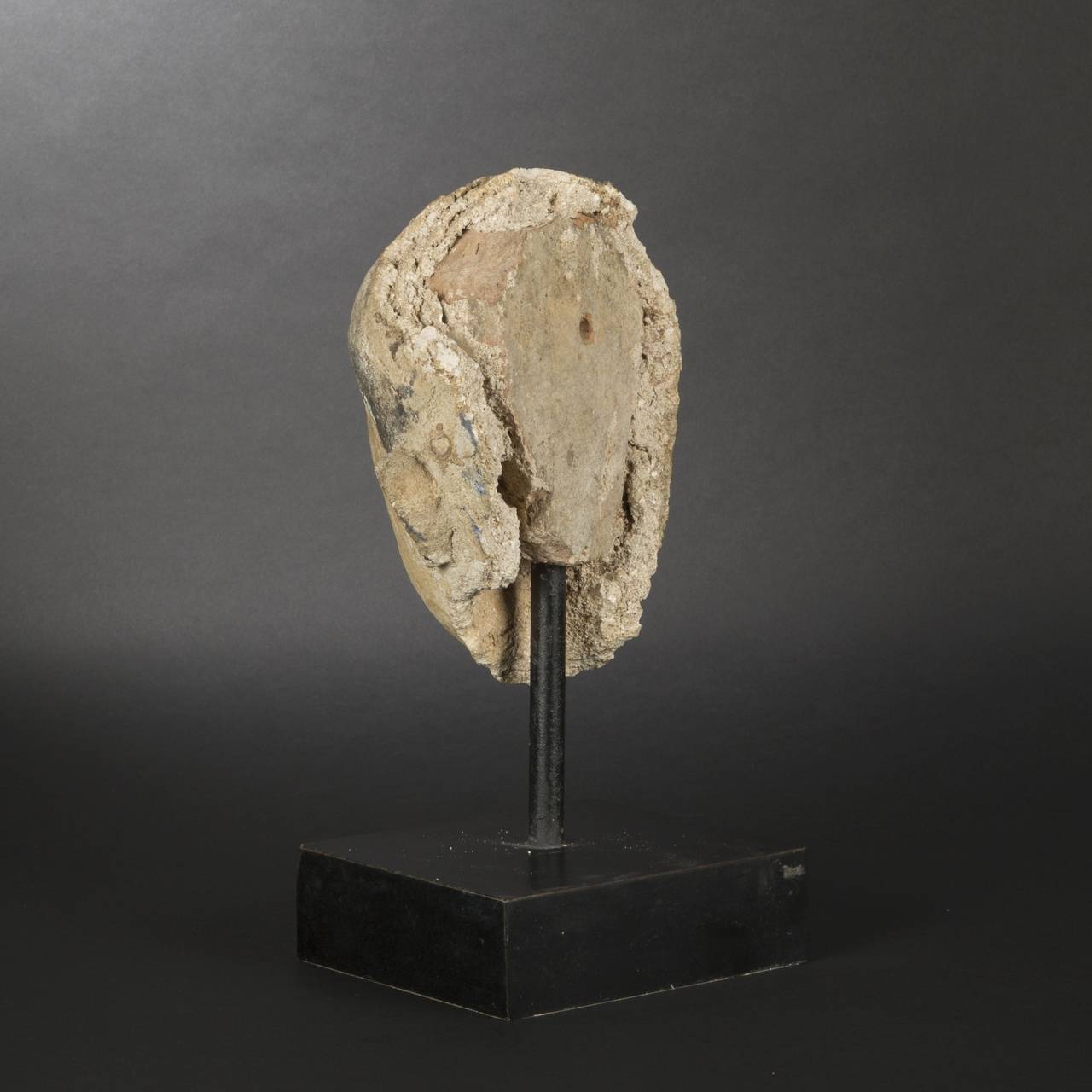 Stucco Head of Monk or Nat, Burma, 18th Century In Good Condition For Sale In Paris, FR