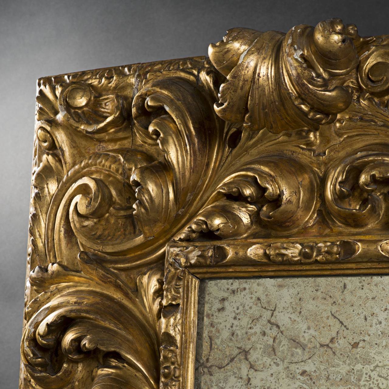 Giltwood Mirror, Spain 17th Century For Sale 3