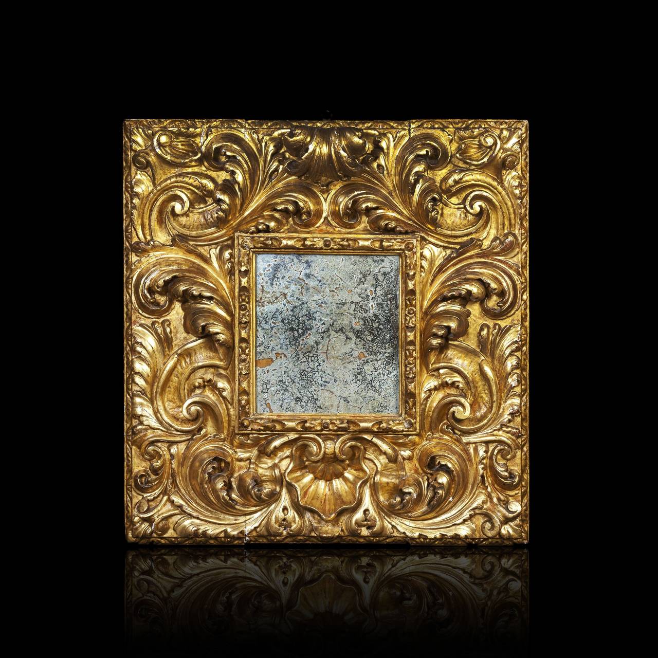 Giltwood Mirror, Spain 17th Century For Sale 2