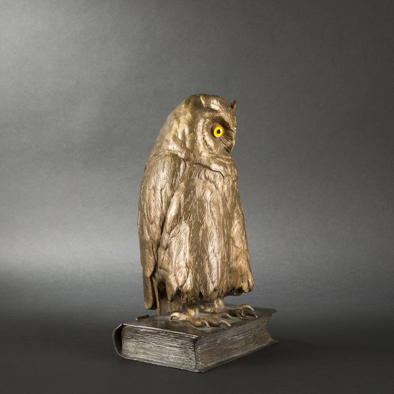 Franz Xavier Bergmann, Owl Resting on a Book in Bronze For Sale 4