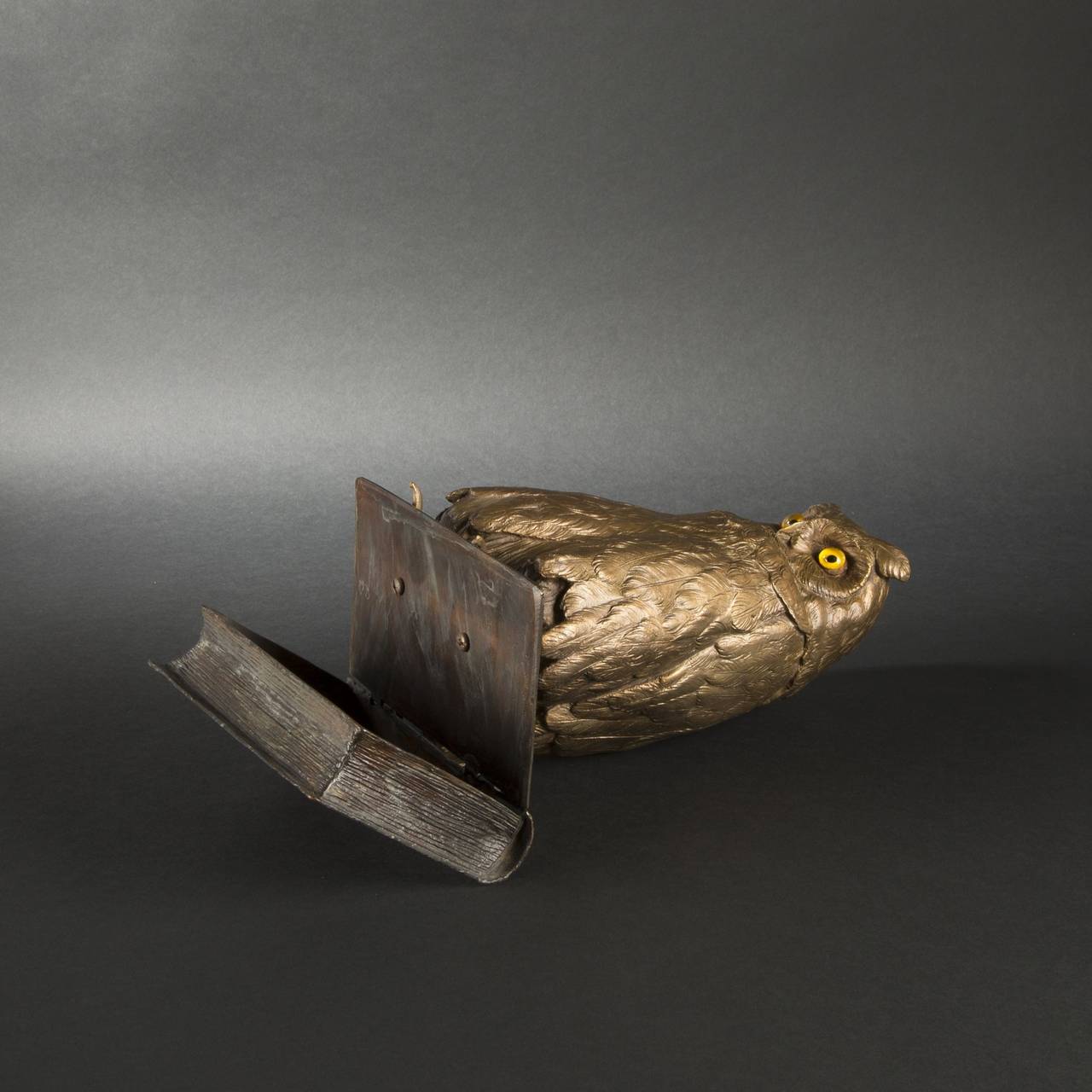 Franz Xavier Bergmann, Owl Resting on a Book in Bronze For Sale 3