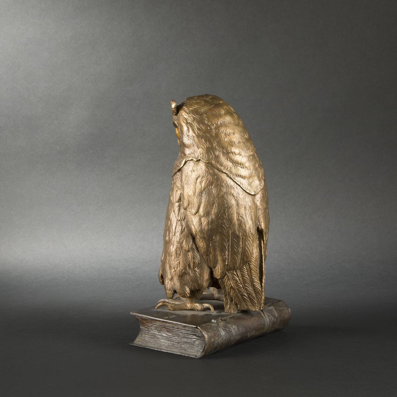 Franz Xavier Bergmann, Owl Resting on a Book in Bronze For Sale 2