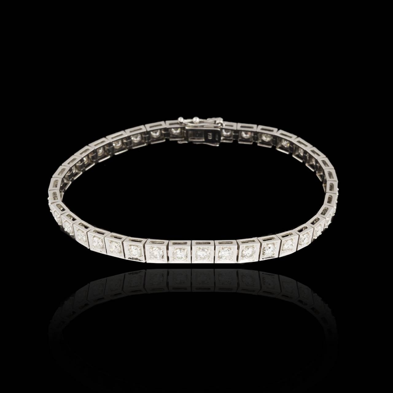 Diamond and White Gold Tennis Bracelet