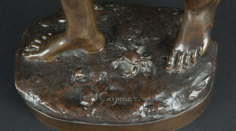 Bronze Jean-Baptiste Carpeaux. La pêcheuse de Vignots, bronze For Sale