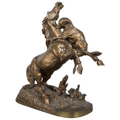 Pierre-Jules Mene, Attacked Horse No. 1, Bronze