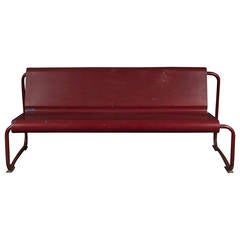 Willy Guhl Red Fiberglass Bench, circa 1960