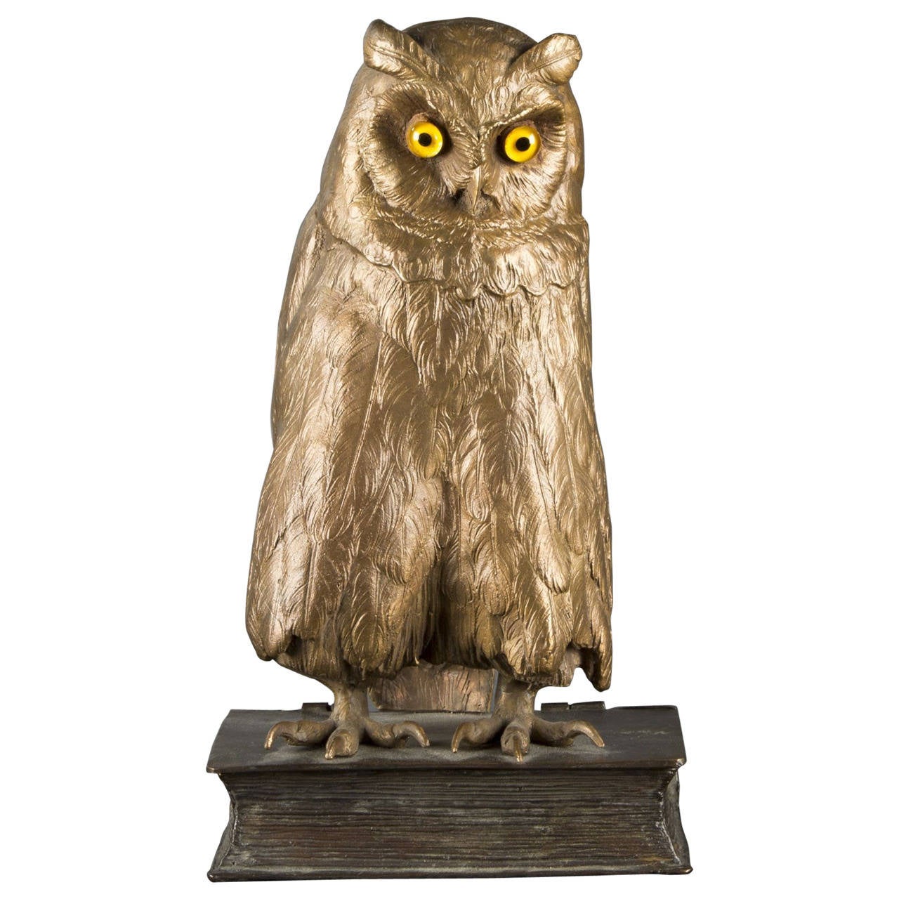 Franz Xavier Bergmann, Owl Resting on a Book in Bronze For Sale
