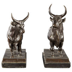 Jean Baptiste Clesinger Bronze, "Two Roman Bulls"