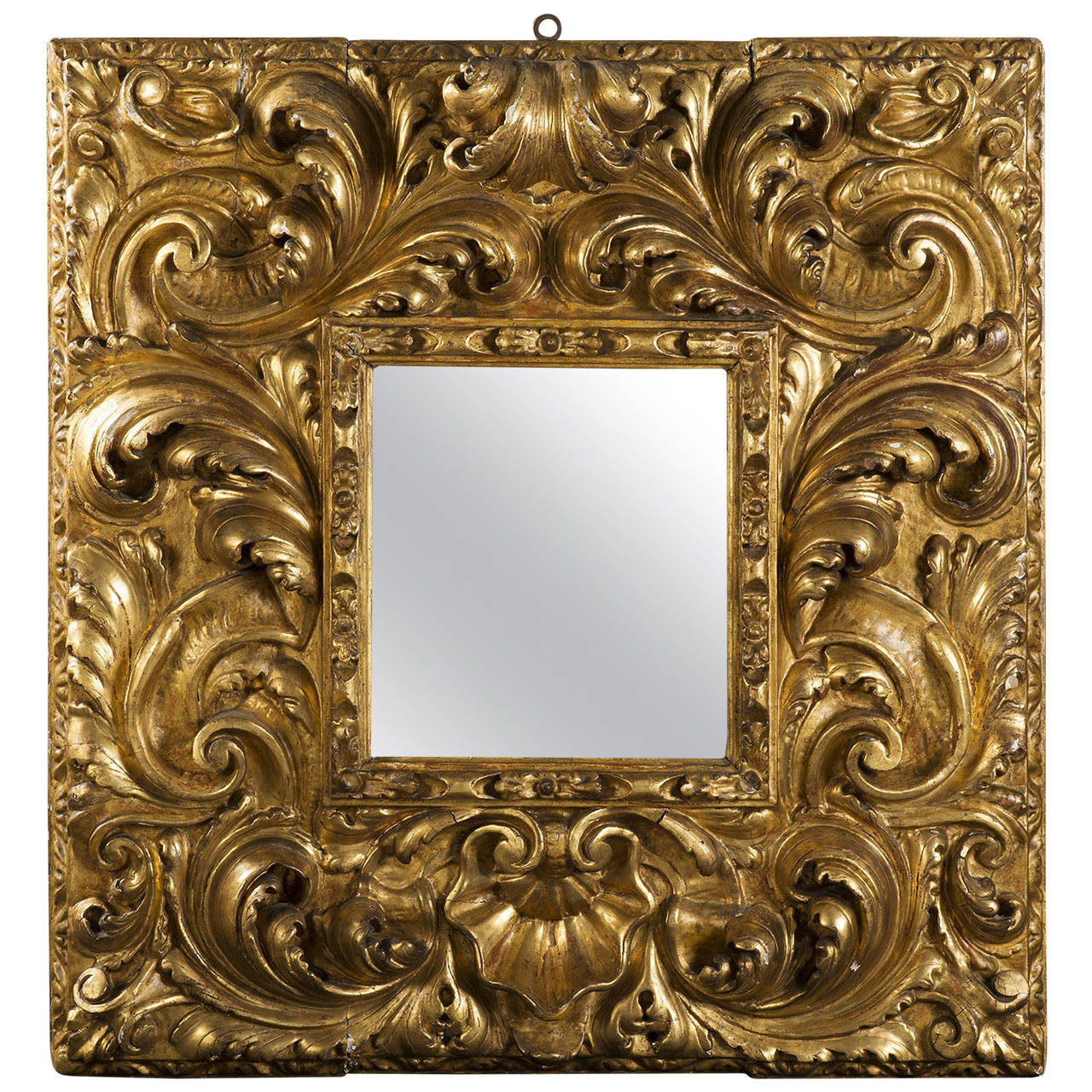 Giltwood Mirror, Spain 17th Century For Sale