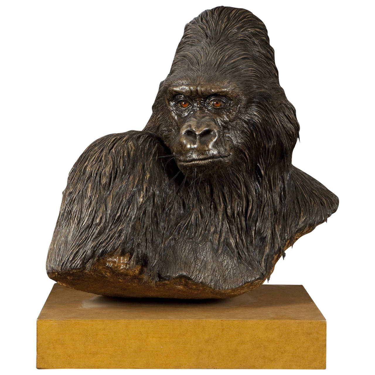 Michele Vitaloni Gorilla Head, Wood Resin For Sale