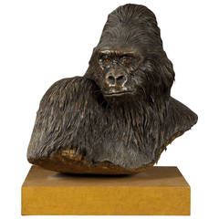 Michele Vitaloni Gorilla Head, Wood Resin