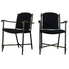 Jacques Adnet. Rare pair of guest armchairs