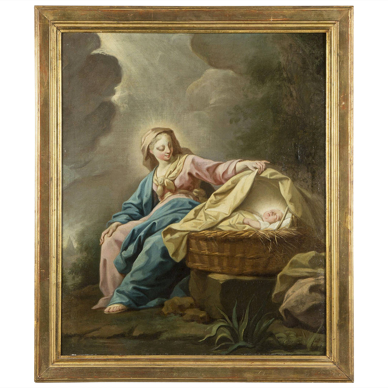 Jean Restout and His Studio, "Flight from Egypt" Painting For Sale