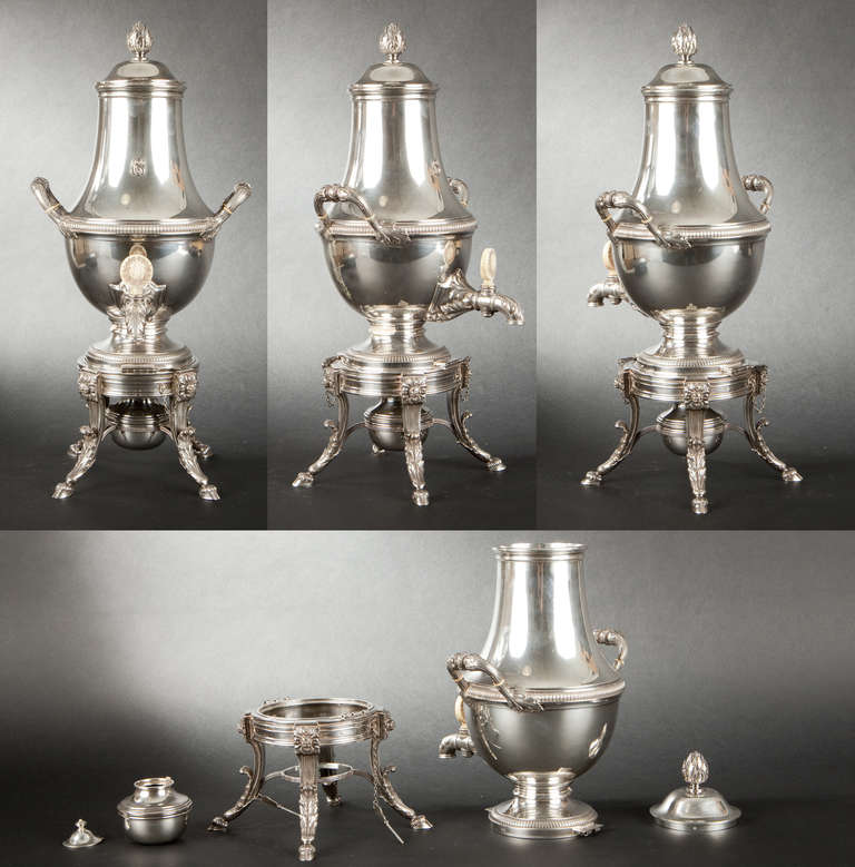 French Robert Linzeler Silver Tea and Coffee Service circa 1900