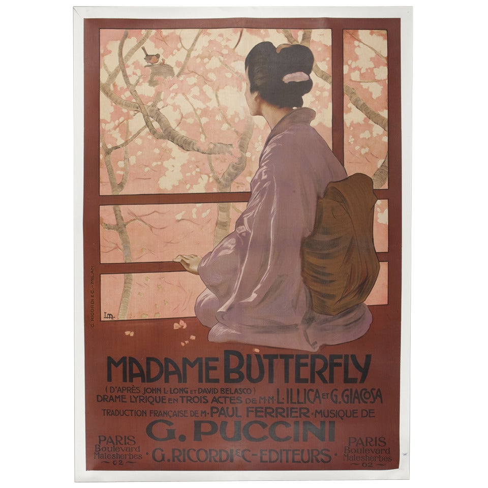 L. Metlicovitz Poster for Madame Butterfly by Puccini For Sale