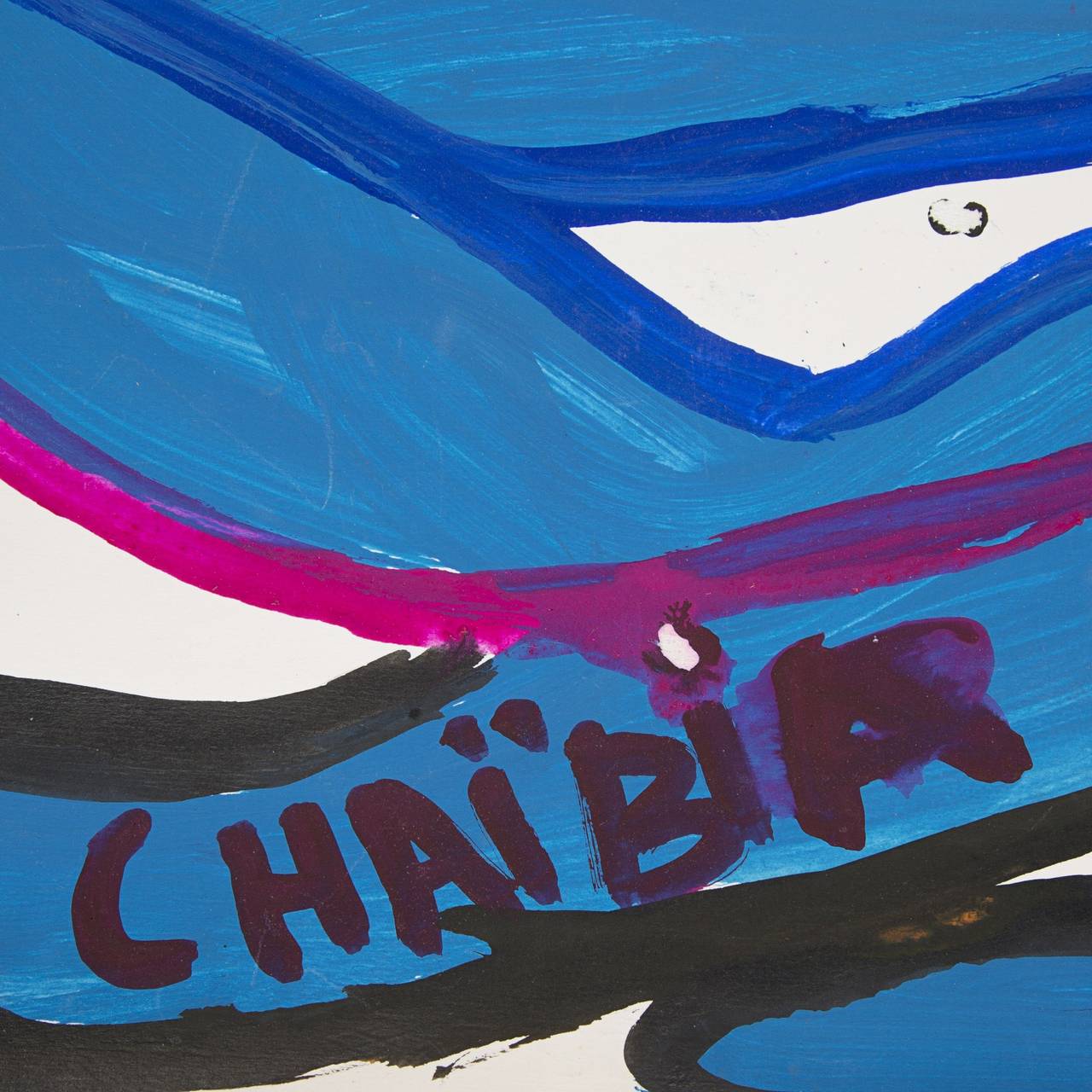 Chaïbia Tallal, "Un Homme Bleu" Gouache on Paper