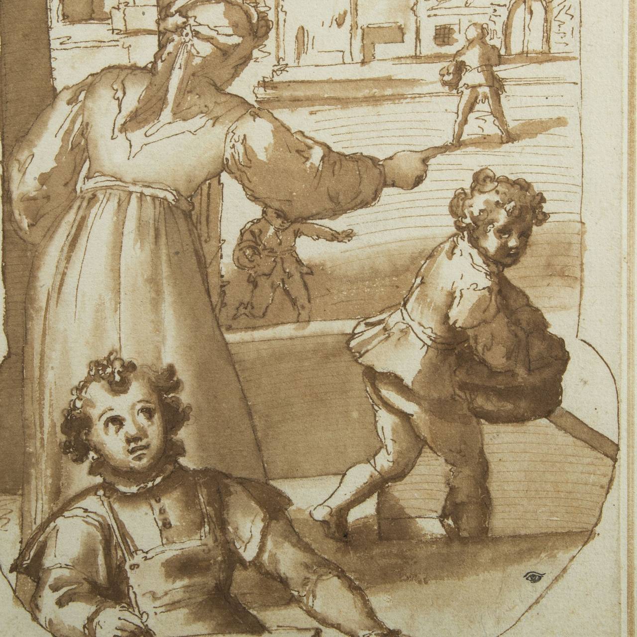 Studio of Federico Zuccaro, Childhood Scene of Taddeo Zuccaro Drawing