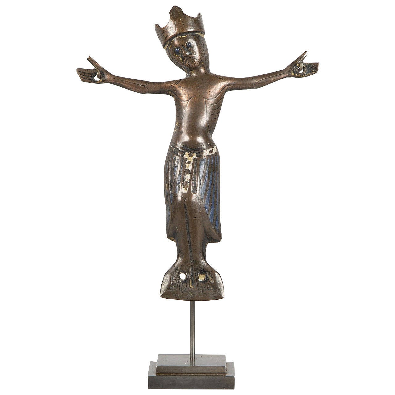 Engraved and Enameled Wall Christ, Limoges Mid-13th Century For Sale