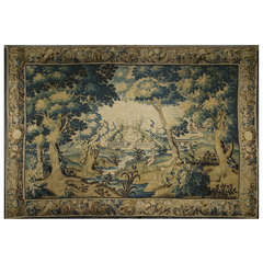 Antique Large wool Aubusson garden tapestry, late 17th Century