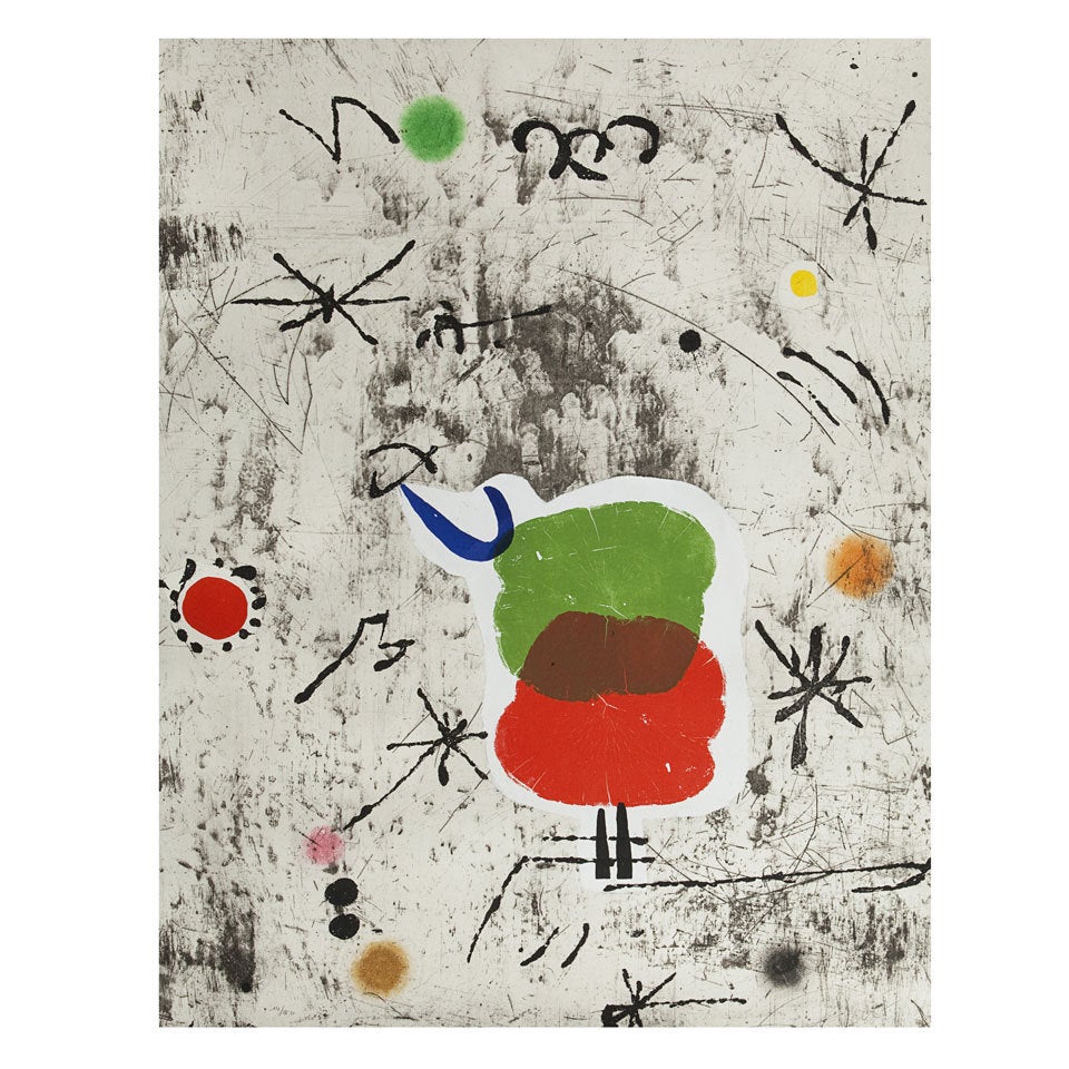 Joan Miro Etching, "Personatge I y Estel I, " 1979 For Sale