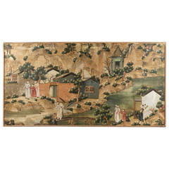 Rare Two Wallpaper Fragments, China 18th Century