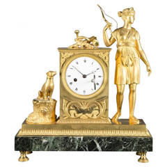 Atrributed to Ravrio Diana the Hunter Mantle Clock, Empire Period