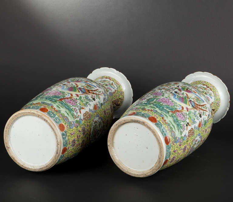 Pair Of Porcelain Vases. Guangzhou, 19th Century at 1stDibs
