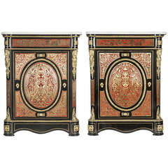 Antique Pair of Boulle marquetry low cabinets. Napoleon III Period