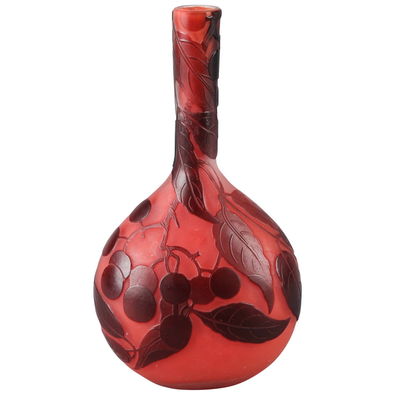Emile Gallé, Soliflore Glass Vase For Sale