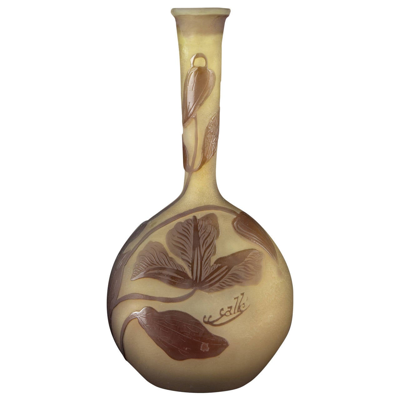 Emile Gallé Glass Soliflore Vase For Sale