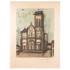 Bernard Buffet, The Church at Vézelay, 1968