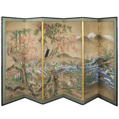 Antique Pair of Screens from Japan, Meiji Period