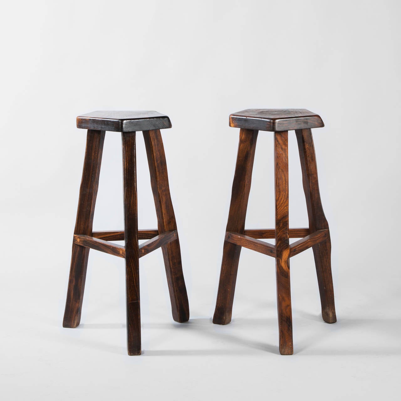 Attributed to Olavi Hanninen Pair of Bar Stools