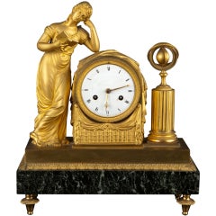 Gilt bronze mantel clock, Empire