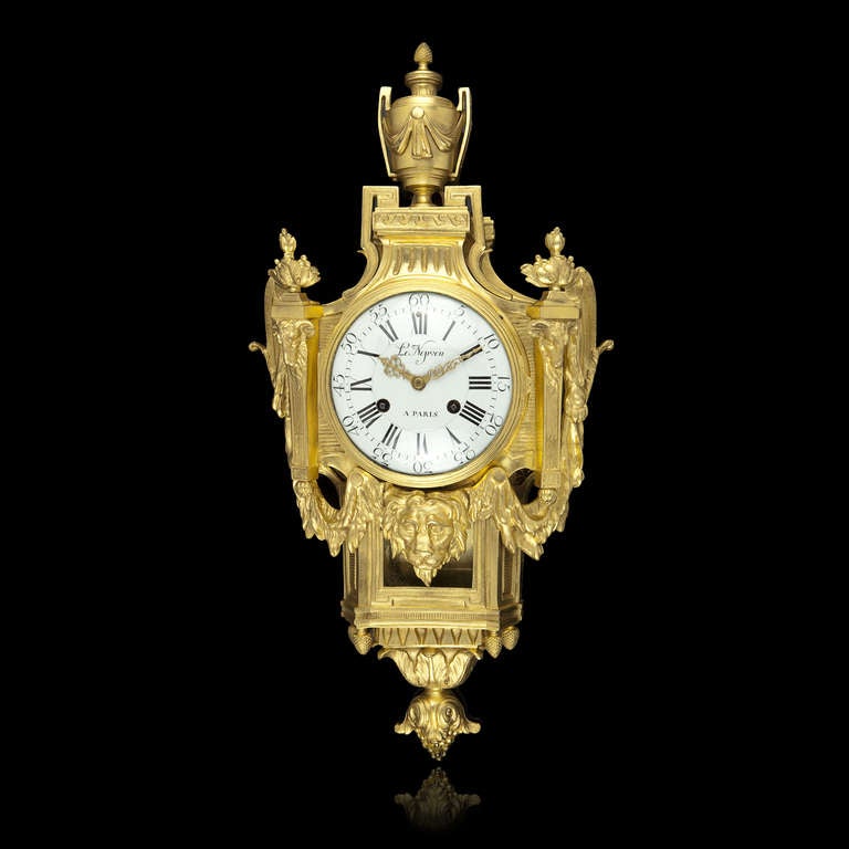 Gilt Bronze Wall Clock Louis XVI Period