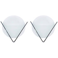 Boris Lacrois, Pair of Modernist Luminous Wall Lights, circa 1930