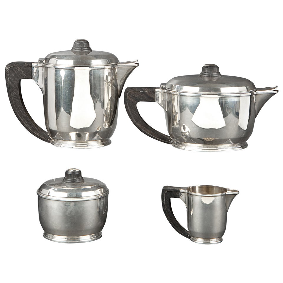 Jean-Emile Puiforcat Silver Tea Coffee Service, circa 1930 For Sale
